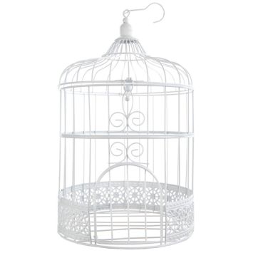 Urne cage à oiseaux - Blanche