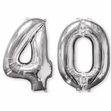 Ballons Hélium - 40 ans - Argenté