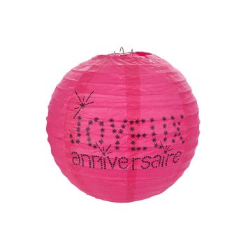 Lanternes "Joyeux anniversaire" x2 - Fuchsia