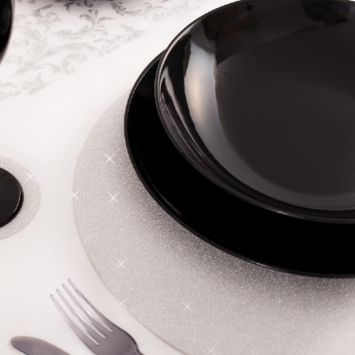 4 Sets de Table Pailletés - Argent