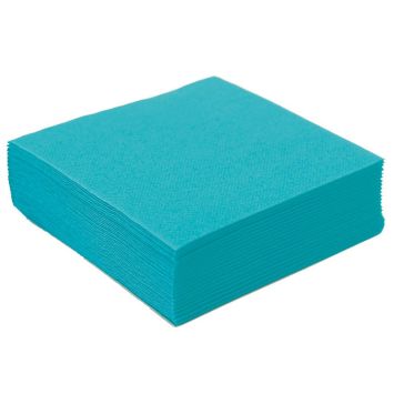 50 Serviettes Microgaufrées - Turquoise