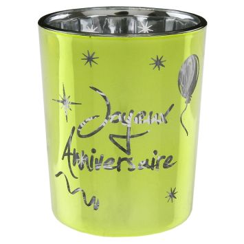 Photophore "Joyeux Anniversaire" - Vert
