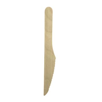 Couteaux en bois jetables 165 mm pour fête | jourdefete.com