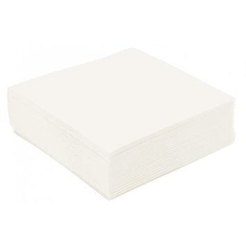 50 Serviettes Microgaufrées - Blanc