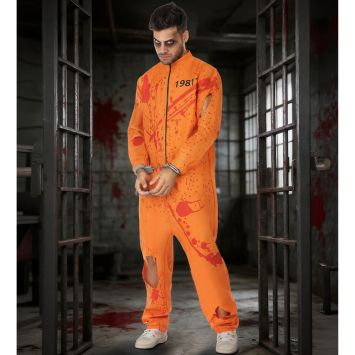 Déguisement de Prisonnier Orange Ensanglanté pour homme - Taille au choix
