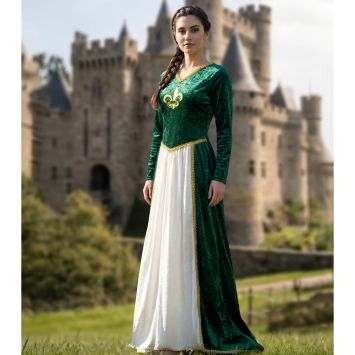 Déguisement de Dame Médiévale Verte pour femme - Taille au choix