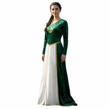 Déguisement de Dame Médiévale Verte pour femme - Taille au choix