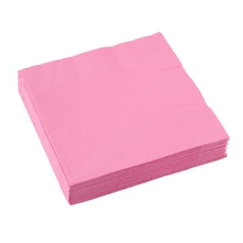 Sachet de 20 serviettes cocktail - Rose Tendre