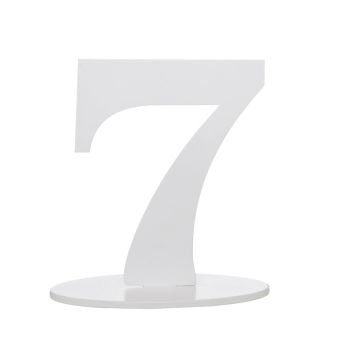 Chiffre 7 en Bois Blanc sur Socle