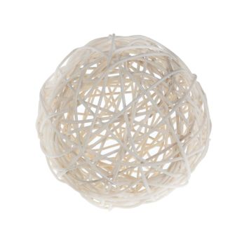 Grande Boule en Rotin Blanche