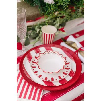 6 assiettes en carton - Diamètre 23 cm - Collection Mix & Match - Couleur au choix
