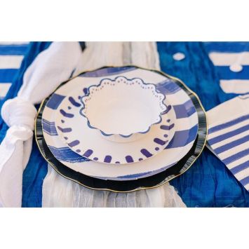 6 assiettes en carton - Diamètre 18 cm - Collection Mix & Match - Couleur au choix