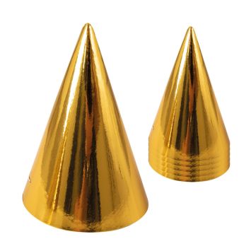 Chapeaux cônes dorés festifs | jourdefete.com