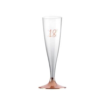 6 flûtes transparentes rose gold âge au choix | jourdefete.com