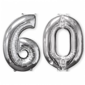 Ballons Hélium - 60 ans - Argentés