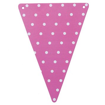 5 Fanions en Carton à Pois - Fuchsia