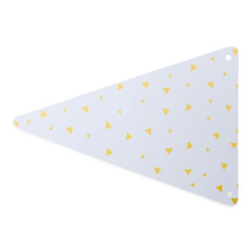 5 Fanions en carton à triangles jaunes