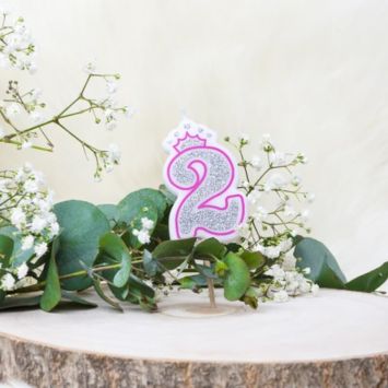 Bougie d'Anniversaire Chiffre 2 « Princesse »