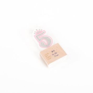 Bougie d'Anniversaire Chiffre 5 « Princesse » 