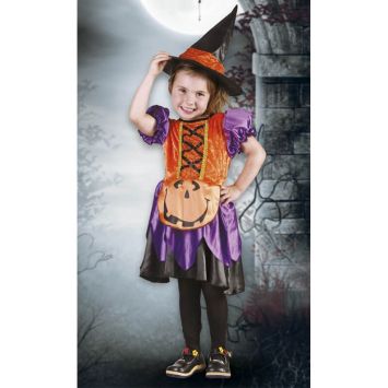  Déguisement pour Fille Sorcière Citrouille - 3/4 Ans