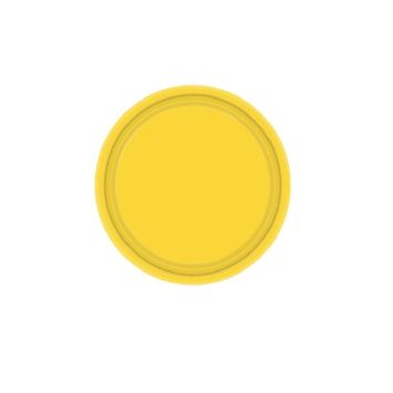 8 Assiettes en Carton Jaunes - 23 cm