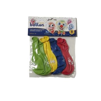 8 Ballons Multicolore - 25 cm - Nombre 50