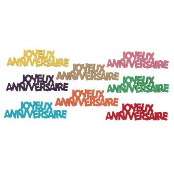 8 décorations de table joyeux anniversaire multicolore 