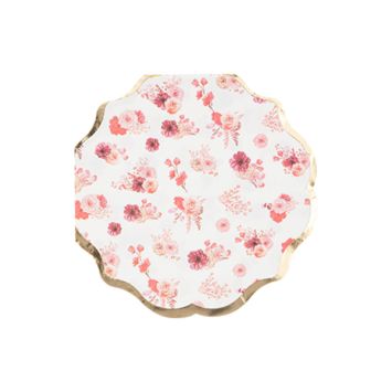 Serviettes en papier avec design floral et bord doré élégant | jourdefete.com