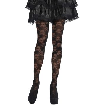Collants Noirs Tête de Mort - Taille Unique