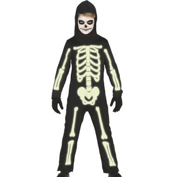 Déguisement de Squelette Phosphorescent pour garçon - Taille au choix