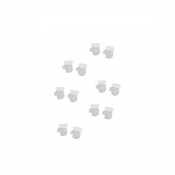 12 Moufles Pailletées Argent