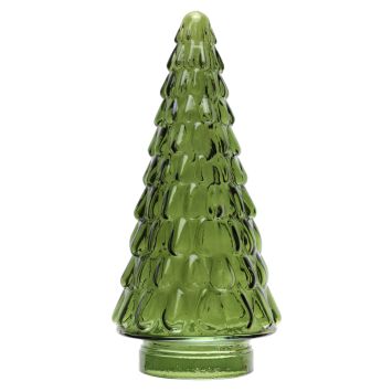 Sapin de Noël conique en verre - 7,5 x 15 cm - Couleur au choix