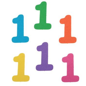 Confettis chiffres en feutrine multicolore pour anniversaire enfant, âges 1 à 10 | jourdefete.com