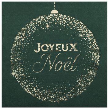 10 serviettes "Joyeux Noël" en papier - Noël - 33 x 33 cm - Collection Noël Étincelant - Couleur au choix