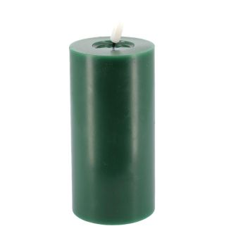 Bougie cylindrique à LED en cire - 7 x 15 cm - Couleur au choix