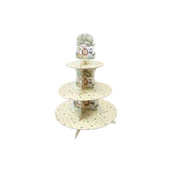 Présentoir à cupcakes de 3 étages - Collection Animaux de la Savane