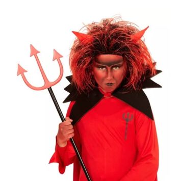 Perruque de Diable pour Enfant avec Cornes