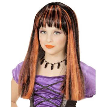 perruque enfant sorciere noire et orange | jourdefete.com