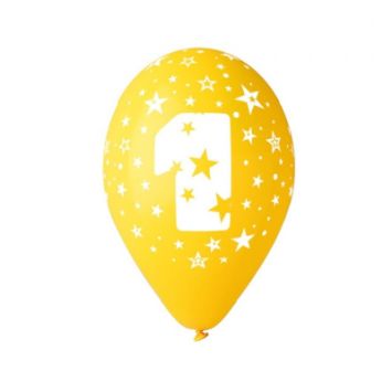 8 ballons multicolores de 25 cm chiffre 1 | jourdefete.com