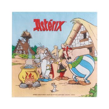 Serviettes en papier Astérix avec personnages pour décoration anniversaire enfant | jourdefete.com