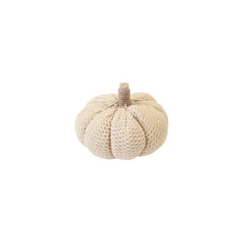 Citrouille beige d'automne en maille épaisse - 8 x 10 cm