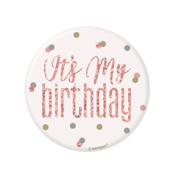 badge-anniversaire-glitz-rose-gold | jourdefete.com