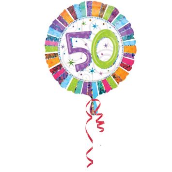 Ballon 50 Ans à Hélium Etoiles Scintillantes
