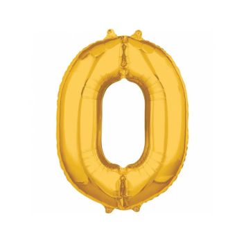 Ballon à air Chiffre Or - 66 cm - Chiffre au Choix