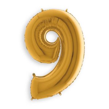 Ballon en aluminium métallisé Or - 102 cm - Chiffre au choix