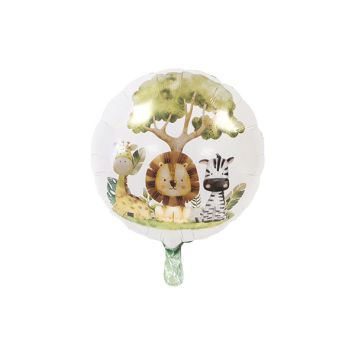 Ballon en mylar de 45 cm avec lion, girafe et zèbre | jourdefete.com