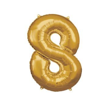 Ballon Géant Hélium - Or - Chiffre au choix