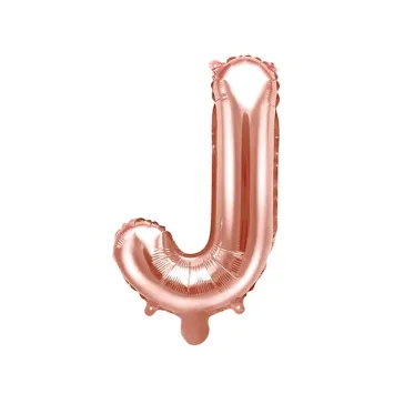 Ballon métallisé en mylar en forme de lettre - Rose Gold - 35 cm - Lettre au choix