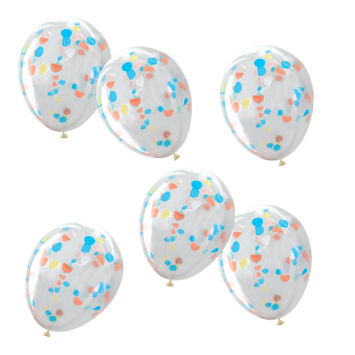 Lot de ballons à confettis multicolores pour fête | jourdefete.com