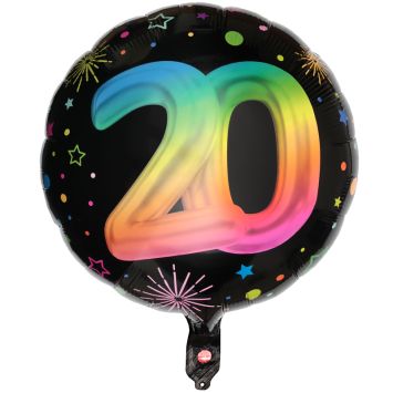 Ballon en aluminium arrondi pour anniversaire - Diamètre 45 cm - Collection Festicolor - Âge au choix